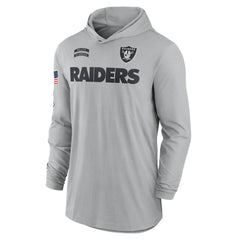 Las Vegas Raiders 2024 Salute to Service Lightweight Dri-FIT Long Sleeve Hoodie T-Shirt - Gray discount