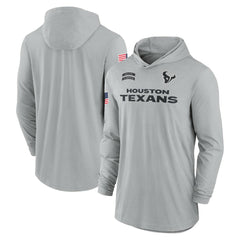 Houston Texans 2024 Salute to Service Lightweight Dri-FIT Long Sleeve Hoodie T-Shirt - Gray discount