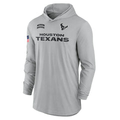 Houston Texans 2024 Salute to Service Lightweight Dri-FIT Long Sleeve Hoodie T-Shirt - Gray discount