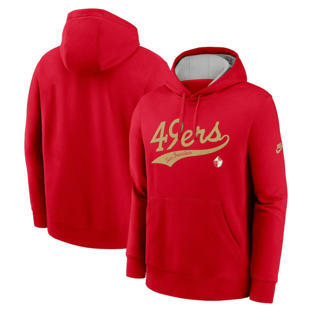 San Francisco 49ers Rewind Club Logo Pullover Hoodie - Scarlet cheap