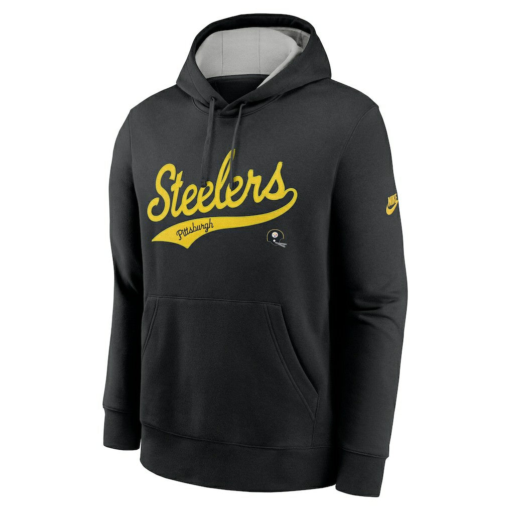 Pittsburgh Steelers Rewind Club Logo Pullover Hoodie - Black discount