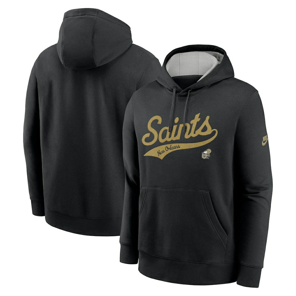 New Orleans Saints Rewind Club Logo Pullover Hoodie - Black on sale