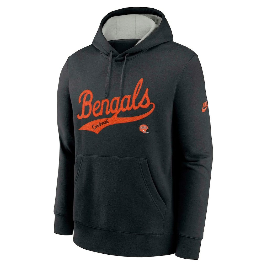Cincinnati Bengals Rewind Club Logo Pullover Hoodie - Black for sale