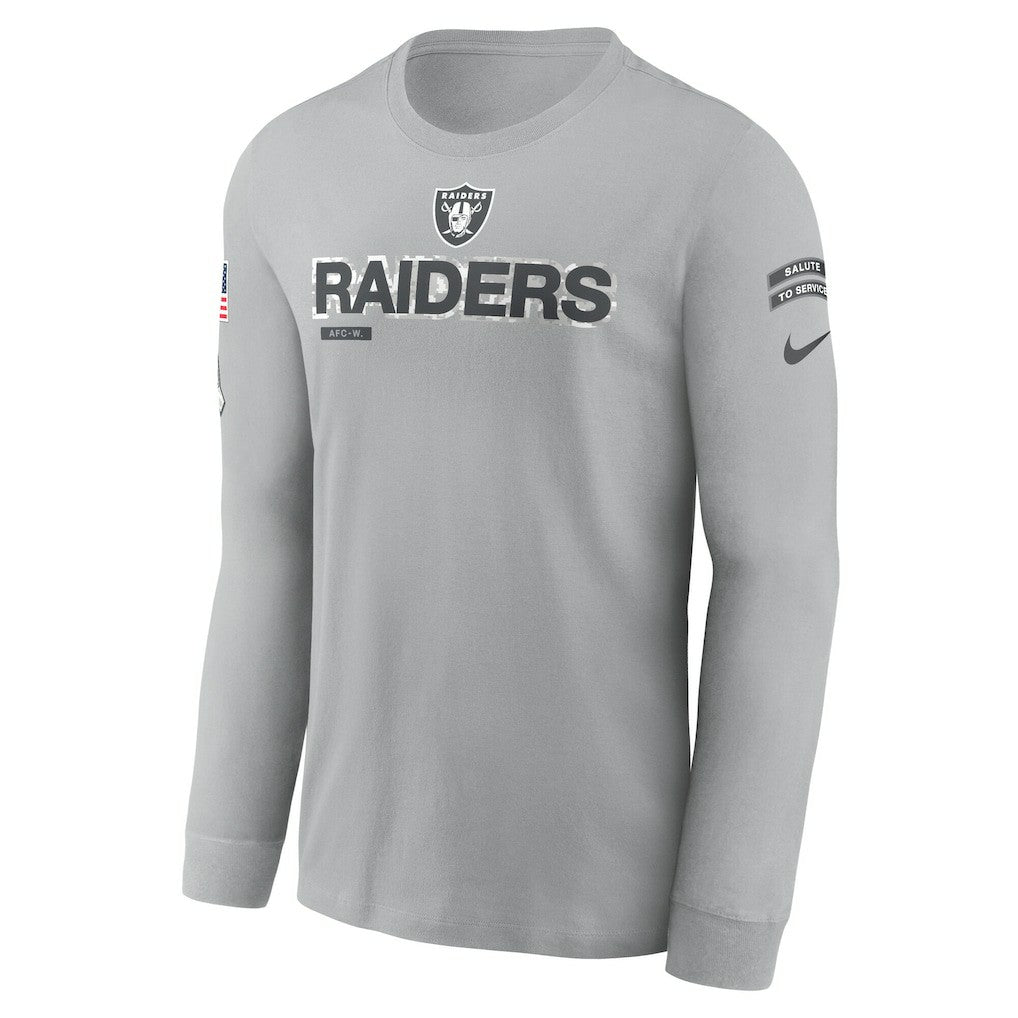 Las Vegas Raiders 2024 Salute To Service Long Sleeve T-Shirt - Gray discount