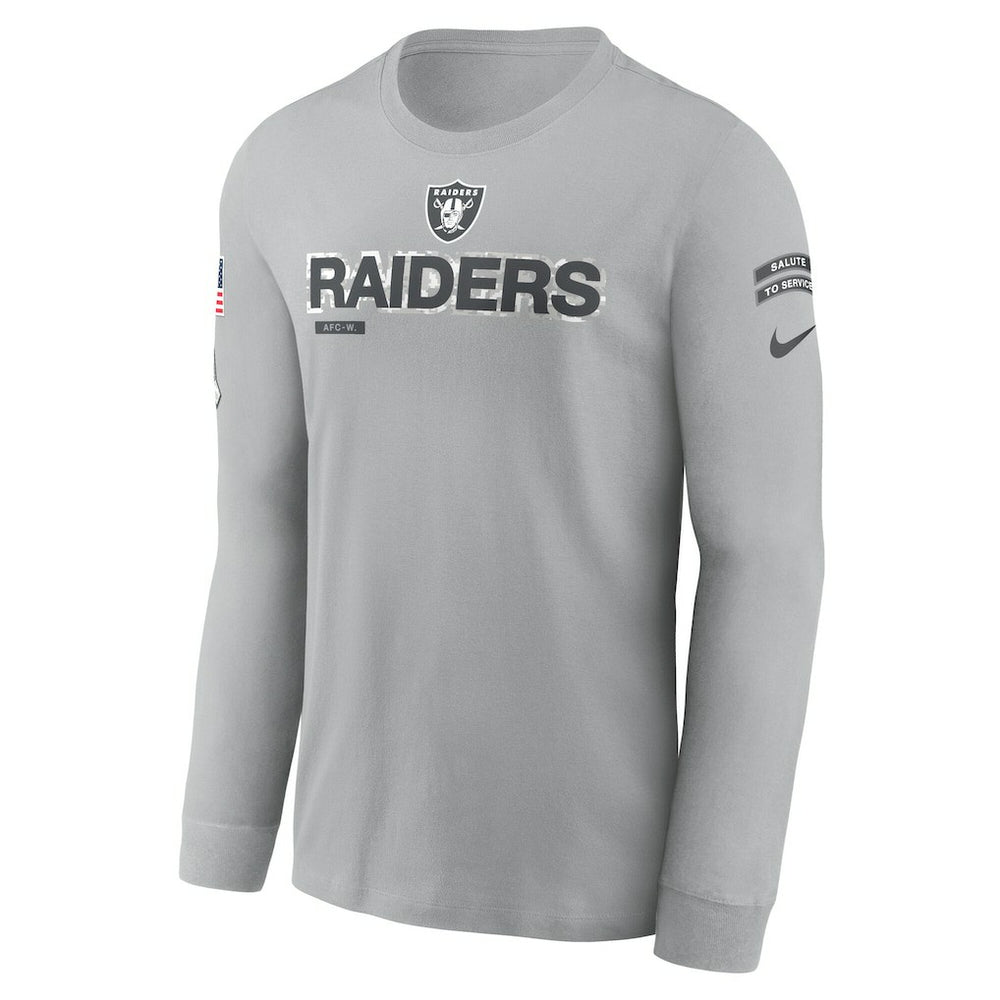 Las Vegas Raiders 2024 Salute To Service Long Sleeve T-Shirt - Gray discount
