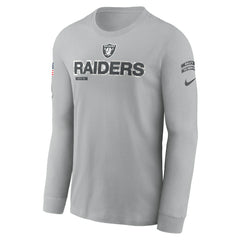 Las Vegas Raiders 2024 Salute To Service Long Sleeve T-Shirt - Gray discount