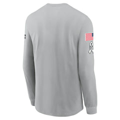 Las Vegas Raiders 2024 Salute To Service Long Sleeve T-Shirt - Gray discount