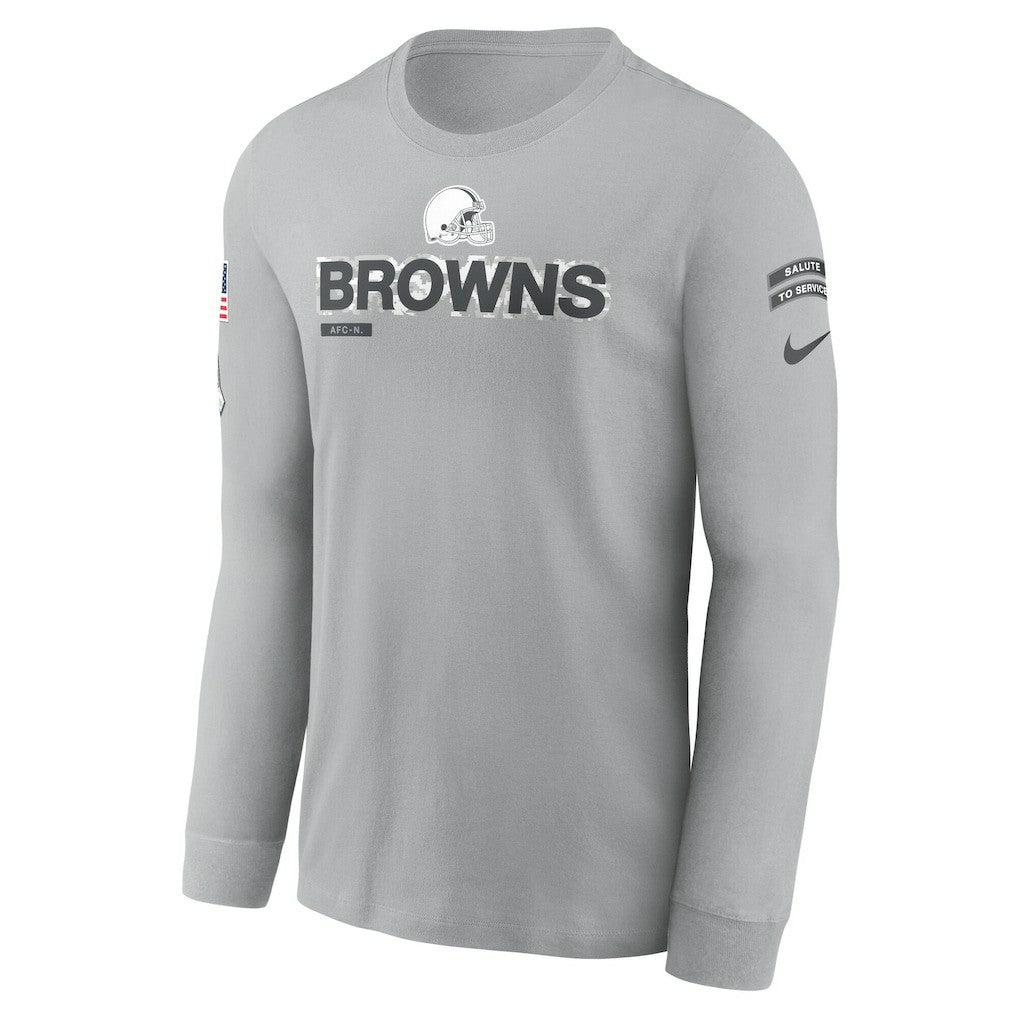 Cleveland Browns 2024 Salute To Service Long Sleeve T-Shirt - Gray on sale