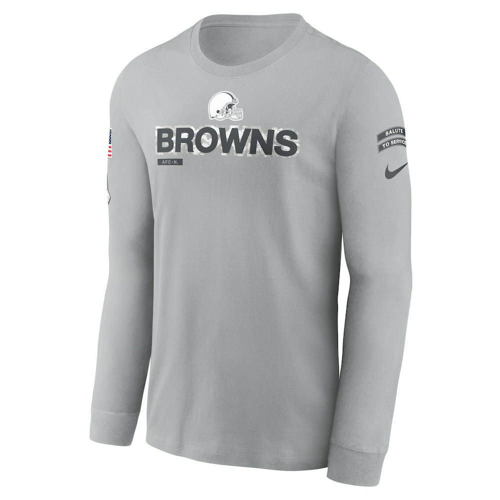Cleveland Browns 2024 Salute To Service Long Sleeve T-Shirt - Gray on sale