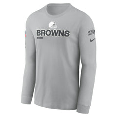 Cleveland Browns 2024 Salute To Service Long Sleeve T-Shirt - Gray on sale
