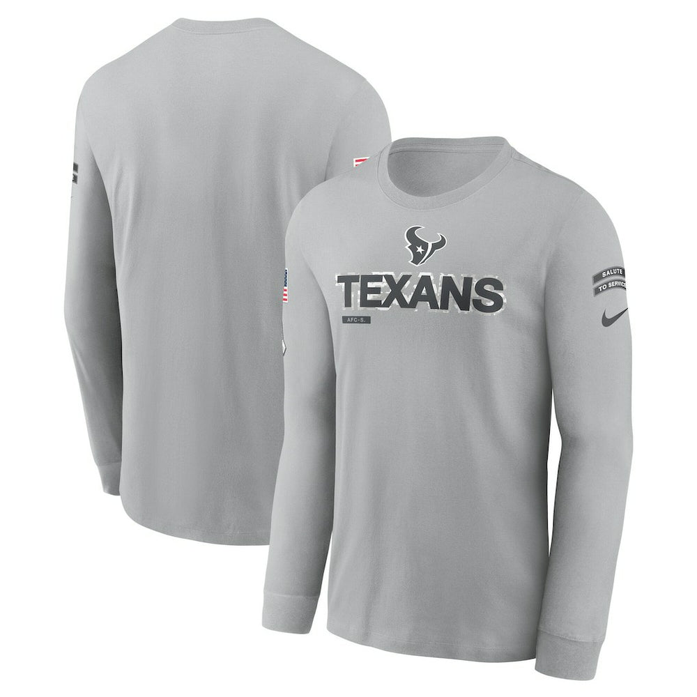 Houston Texans 2024 Salute To Service Long Sleeve T-Shirt - Gray discount