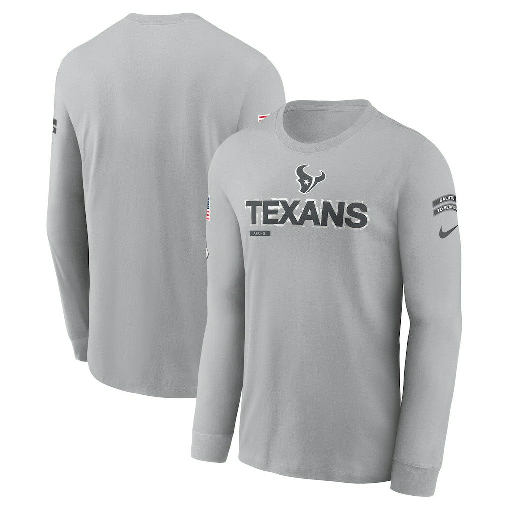 Houston Texans 2024 Salute To Service Long Sleeve T-Shirt - Gray discount