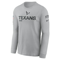Houston Texans 2024 Salute To Service Long Sleeve T-Shirt - Gray discount