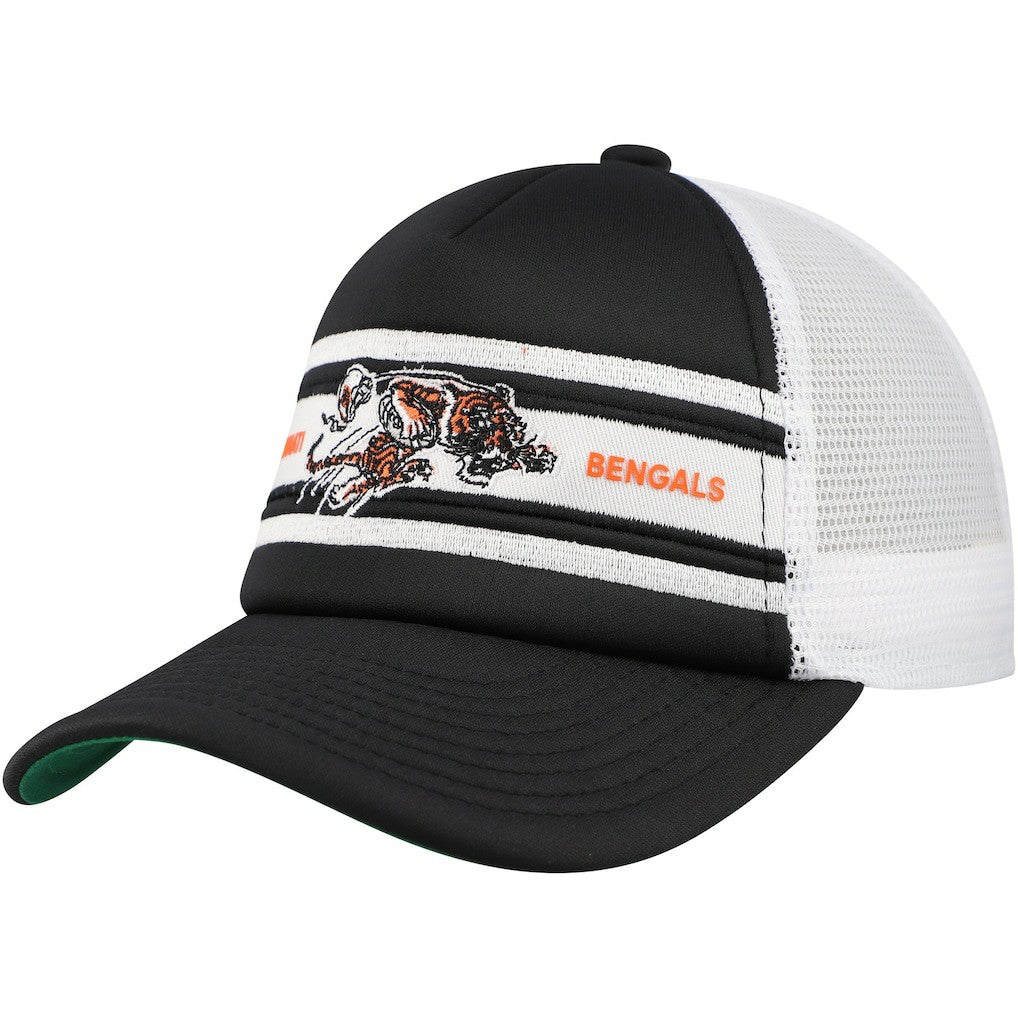 Cincinnati Bengals Youth Stripe Trucker Adjustable Hat - Black discount