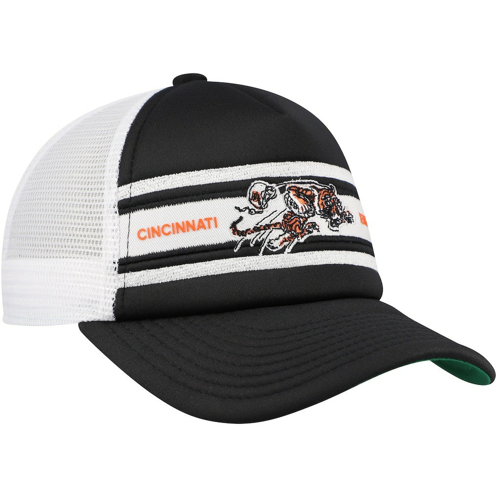 Cincinnati Bengals Youth Stripe Trucker Adjustable Hat - Black discount