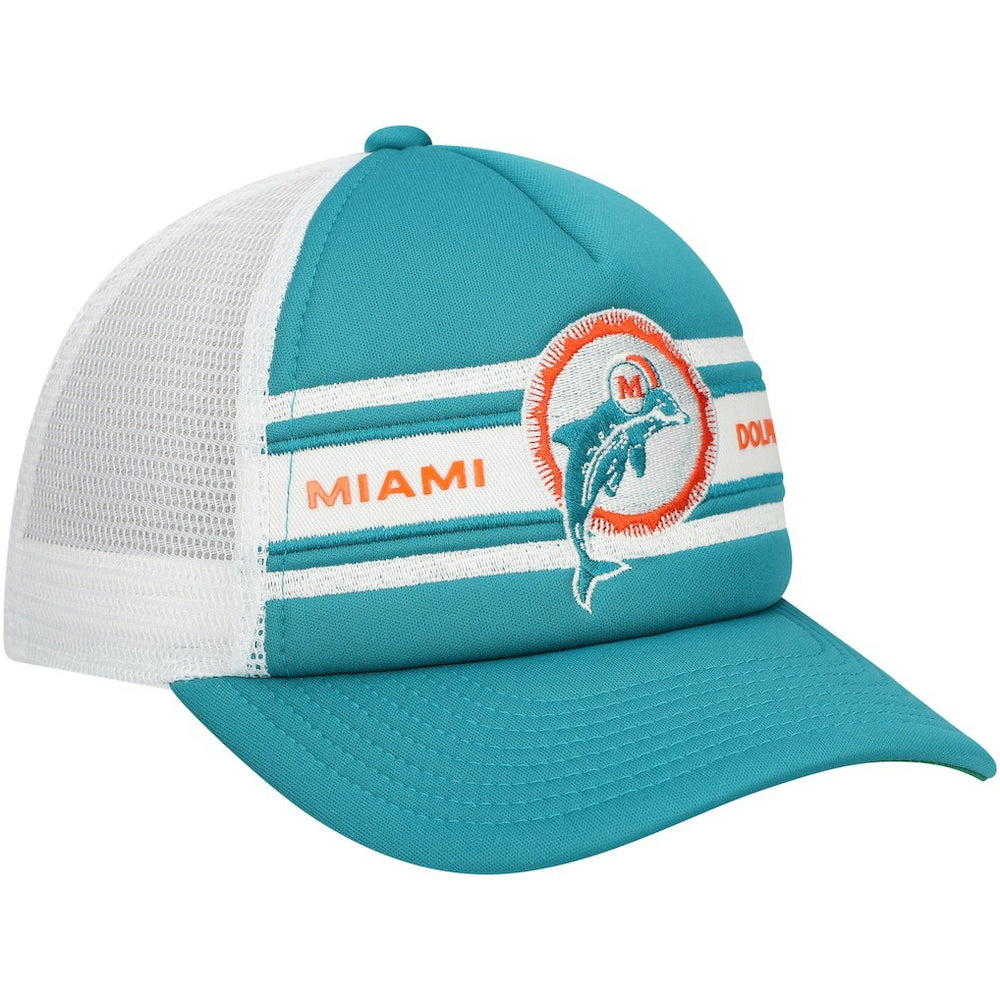 Miami Dolphins Youth Stripe Trucker Adjustable Hat - Aqua cheap