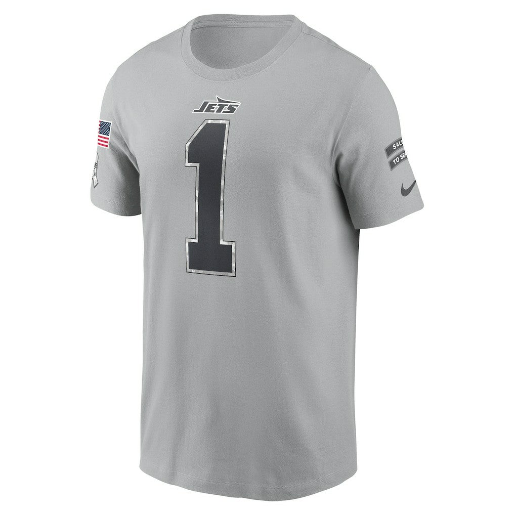 Ahmad Sauce Gardner New York Jets 2024 Salute To Service Name & Number T-Shirt - Gray cheap