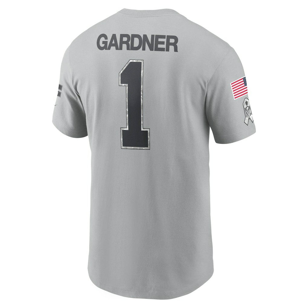 Ahmad Sauce Gardner New York Jets 2024 Salute To Service Name & Number T-Shirt - Gray cheap