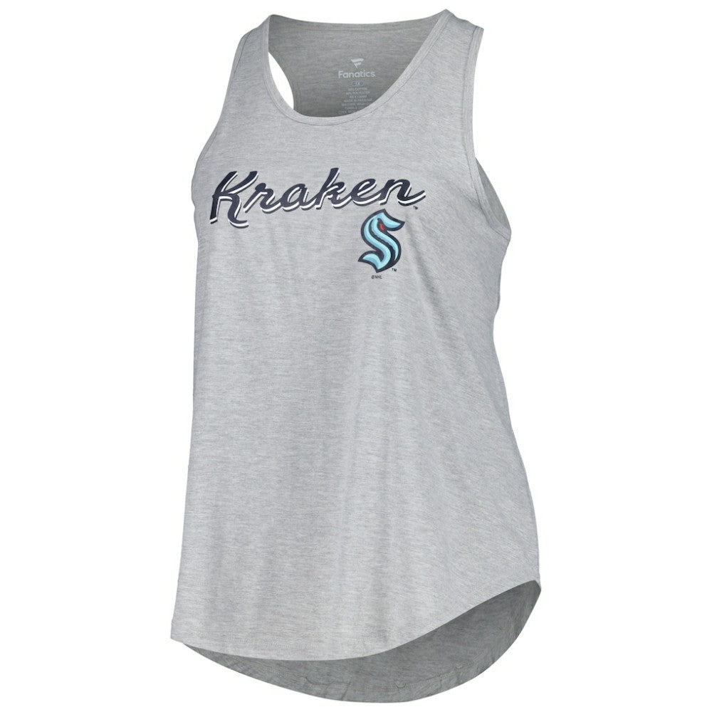 Seattle Kraken Fanatics Women's Plus Size Racerback Tank Top - Heather Gray Tank Top