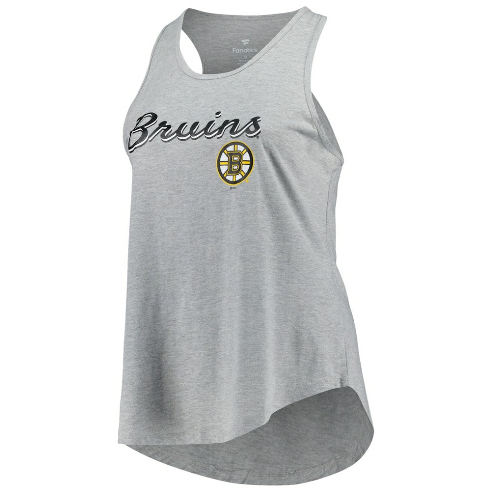 Boston Bruins Fanatics Women's Plus Size Racerback Tank Top - Heather Gray Tank Top