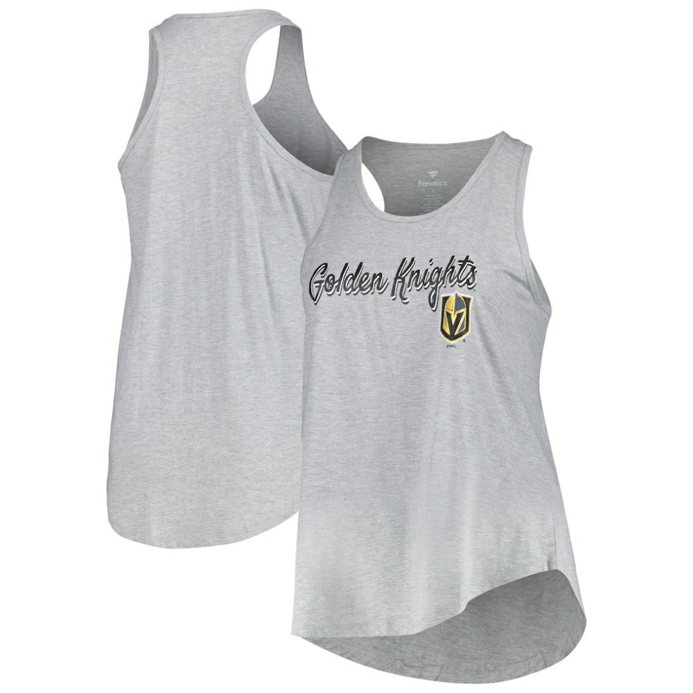 Vegas Golden Knights Fanatics Women's Plus Size Racerback Tank Top - Heather Gray Tank Top