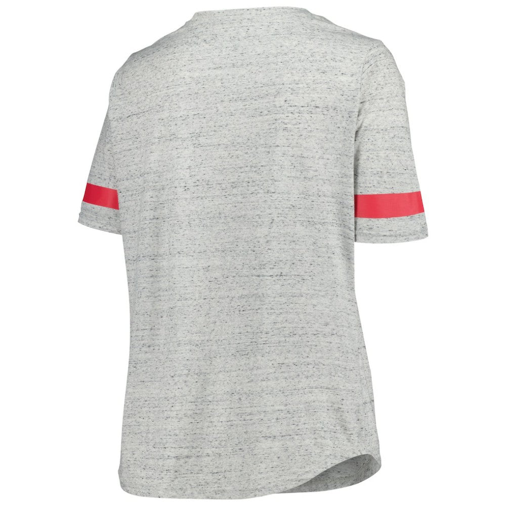 New Jersey Devils Fanatics Women's Plus Size Lace-Up T-Shirt - Heather Gray T-shirts