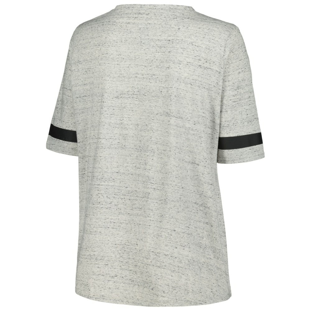 Pittsburgh Penguins Fanatics Women's Plus Size Lace-Up T-Shirt - Heather Gray T-shirts
