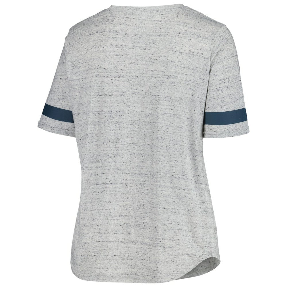 Seattle Kraken Fanatics Women's Plus Size Lace-Up T-Shirt - Heather Gray T-shirts