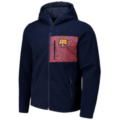 Barcelona Sherpa Full-Zip Hoodie Jacket - Navy discount