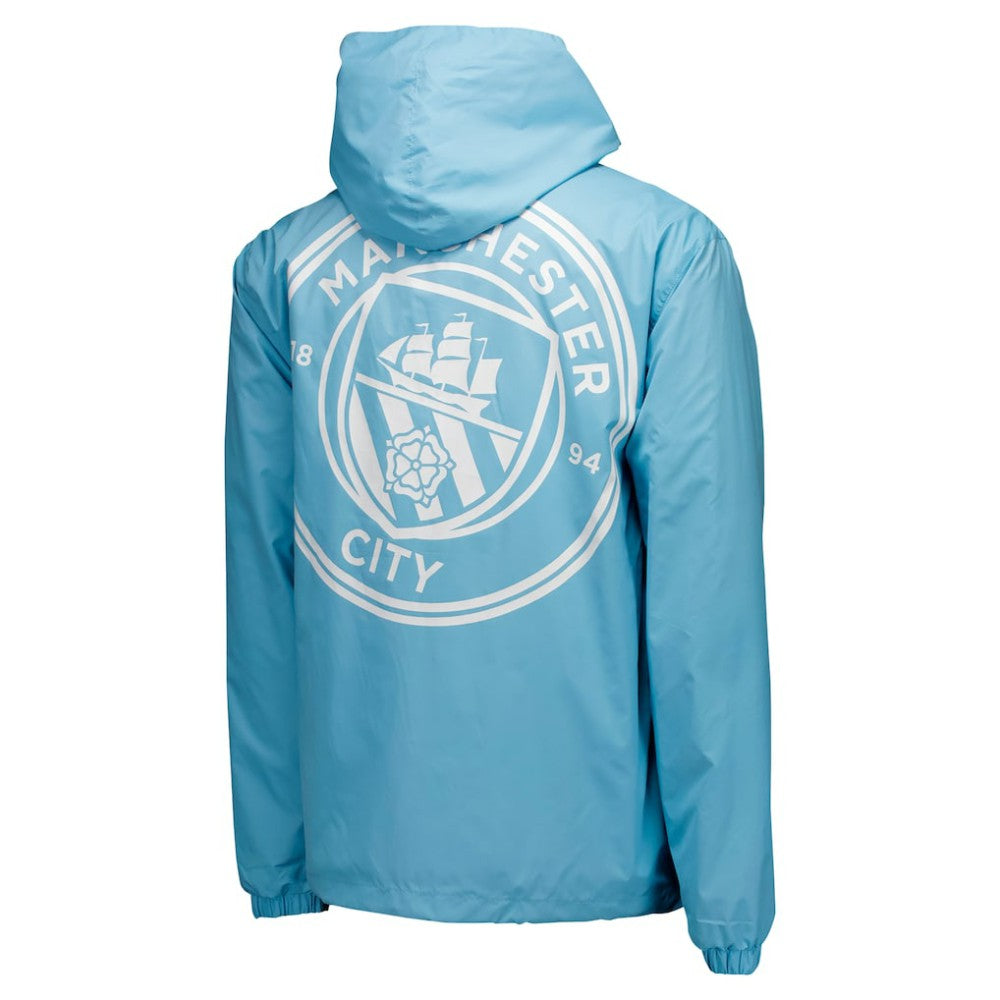 Manchester City Home Match Hoodie Full-Zip Windbreaker Jacket - Light Blue for sale