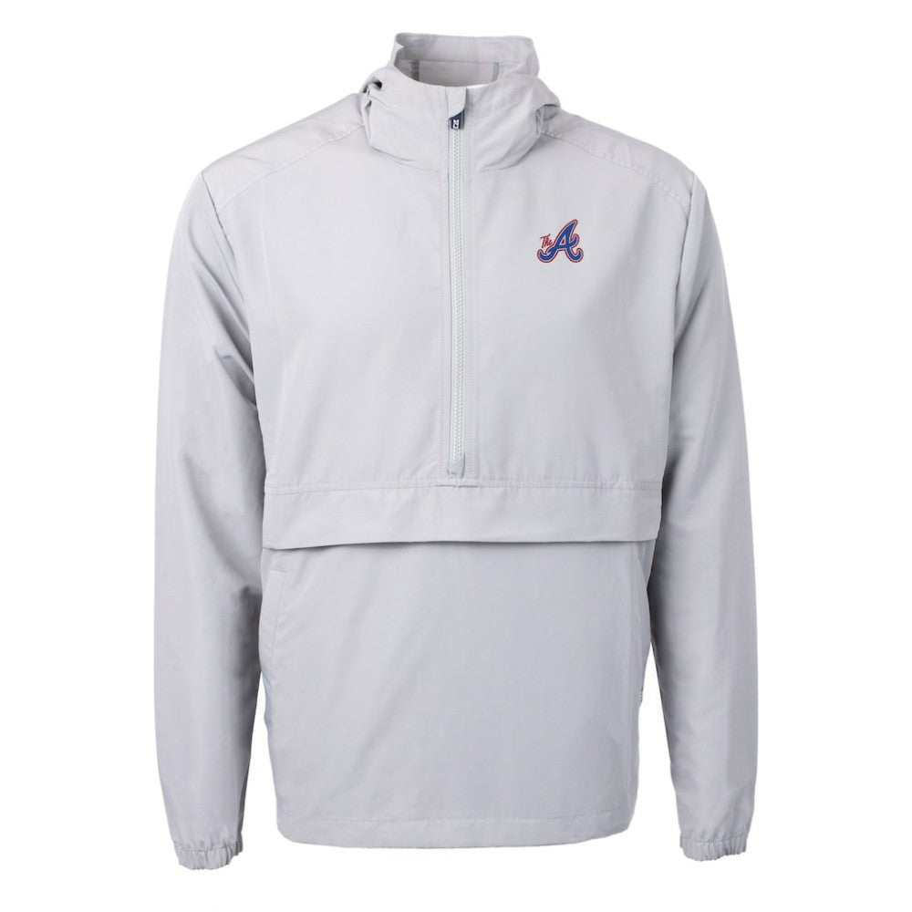 Atlanta Braves Cutter & Buck City Connect Charter Eco Recycled Half-Zip Anorak Jacket Gray