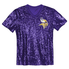 Justin Jefferson Minnesota Vikings Girls Youth Sequin V-Neck Fashion Jersey - Purple for sale