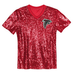 Bijan Robinson Atlanta Falcons Girls Youth Sequin V-Neck Fashion Jersey - Red sale