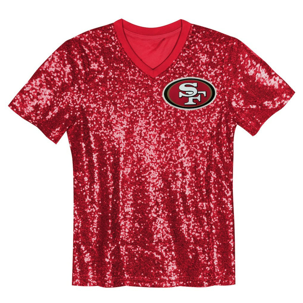 Brock Purdy San Francisco 49ers Girls Youth Sequin V-Neck Fashion Jersey - Scarlet cheap