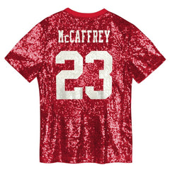 Christian McCaffrey San Francisco 49ers Girls Youth Sequin V-Neck Fashion Jersey - Scarlet outlet