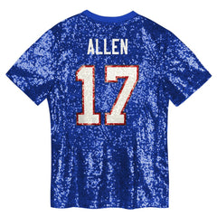Josh Allen Buffalo Bills Girls Youth Sequin V-Neck Fashion Jersey - Royal sale