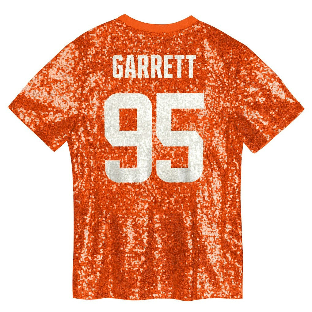 Myles Garrett Cleveland Browns Girls Youth Sequin V-Neck Fashion Jersey - Orange sale