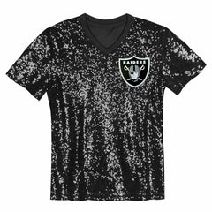 Maxx Crosby Las Vegas Raiders Girls Youth Sequin V-Neck Fashion Jersey - Black sale