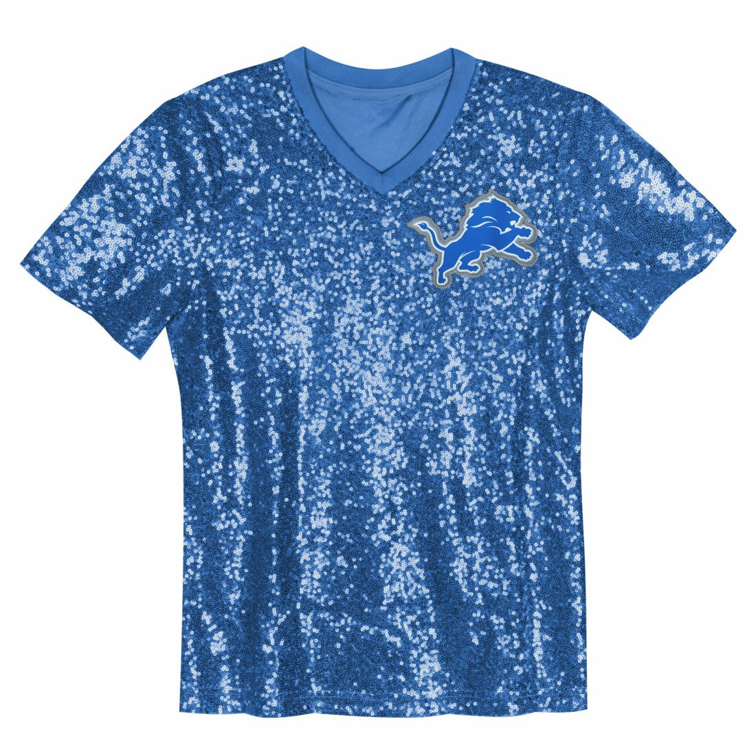 Aidan Hutchinson Detroit Lions Girls Youth Sequin V-Neck Fashion Jersey - Blue outlet