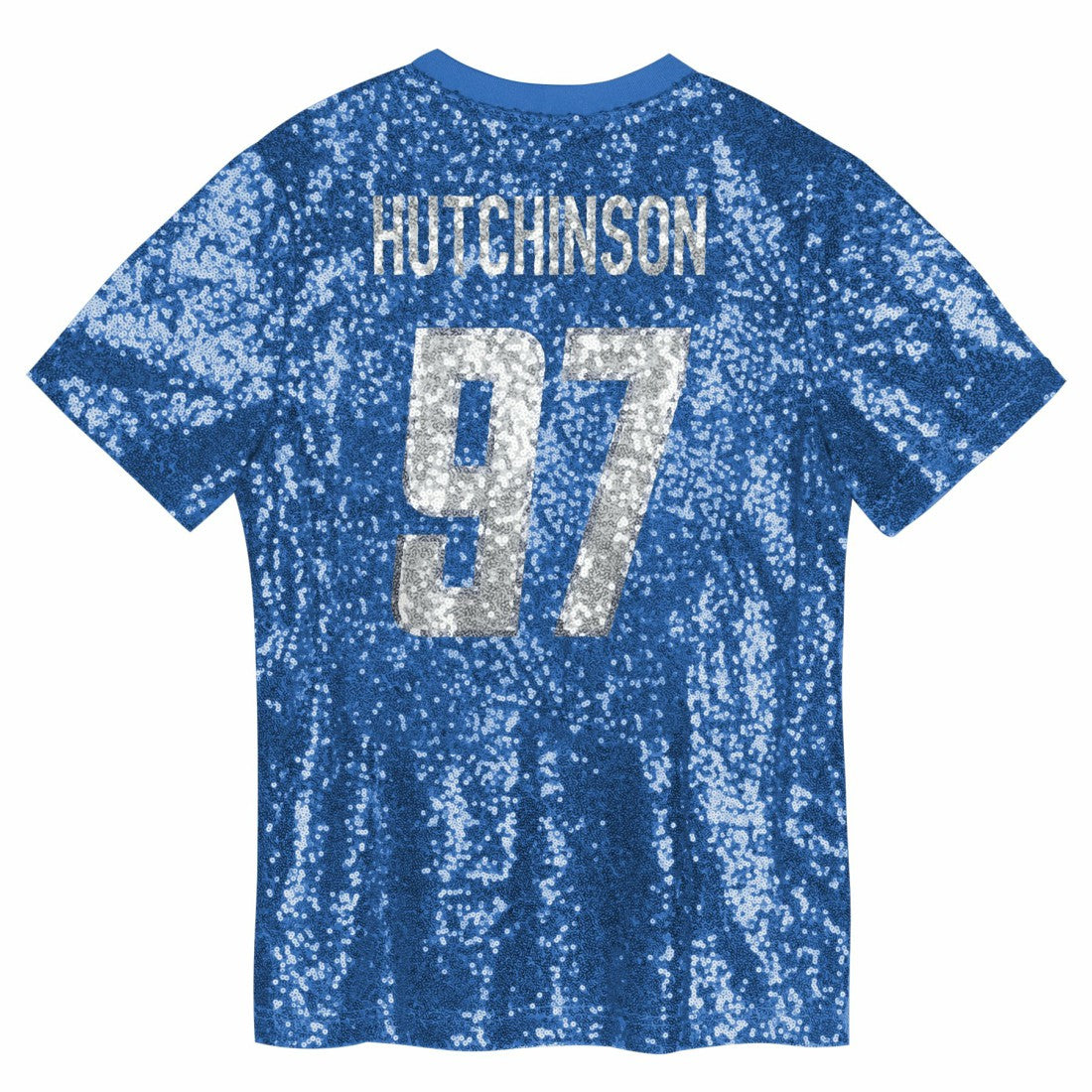 Aidan Hutchinson Detroit Lions Girls Youth Sequin V-Neck Fashion Jersey - Blue outlet