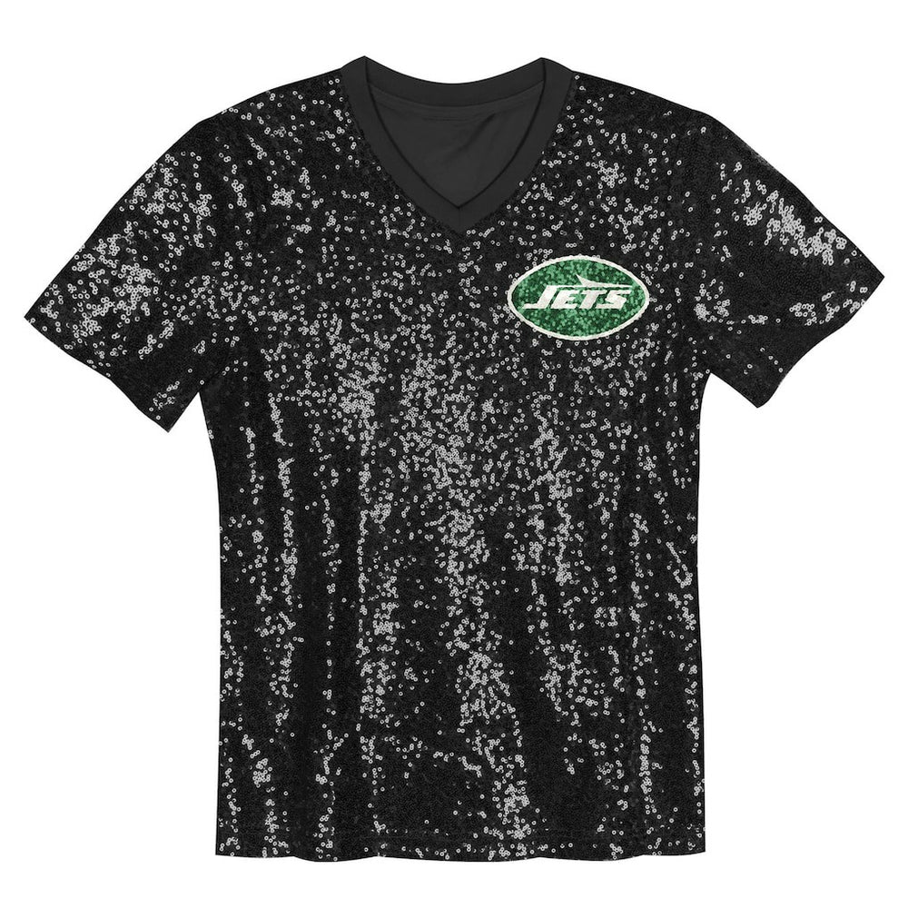 Sauce Gardner New York Jets Girls Youth Sequin V-Neck Fashion Jersey - Black online