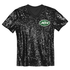 Sauce Gardner New York Jets Girls Youth Sequin V-Neck Fashion Jersey - Black online