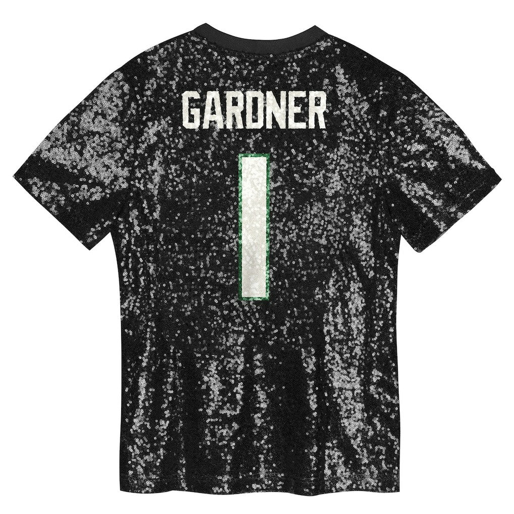 Sauce Gardner New York Jets Girls Youth Sequin V-Neck Fashion Jersey - Black online