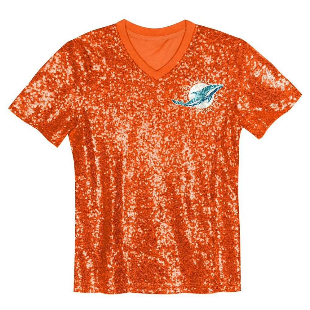 Tyreek Hill Miami Dolphins Girls Youth Sequin V-Neck Fashion Jersey - Orange on sale