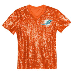 Tyreek Hill Miami Dolphins Girls Youth Sequin V-Neck Fashion Jersey - Orange on sale