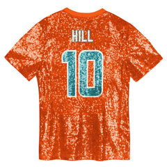 Tyreek Hill Miami Dolphins Girls Youth Sequin V-Neck Fashion Jersey - Orange on sale