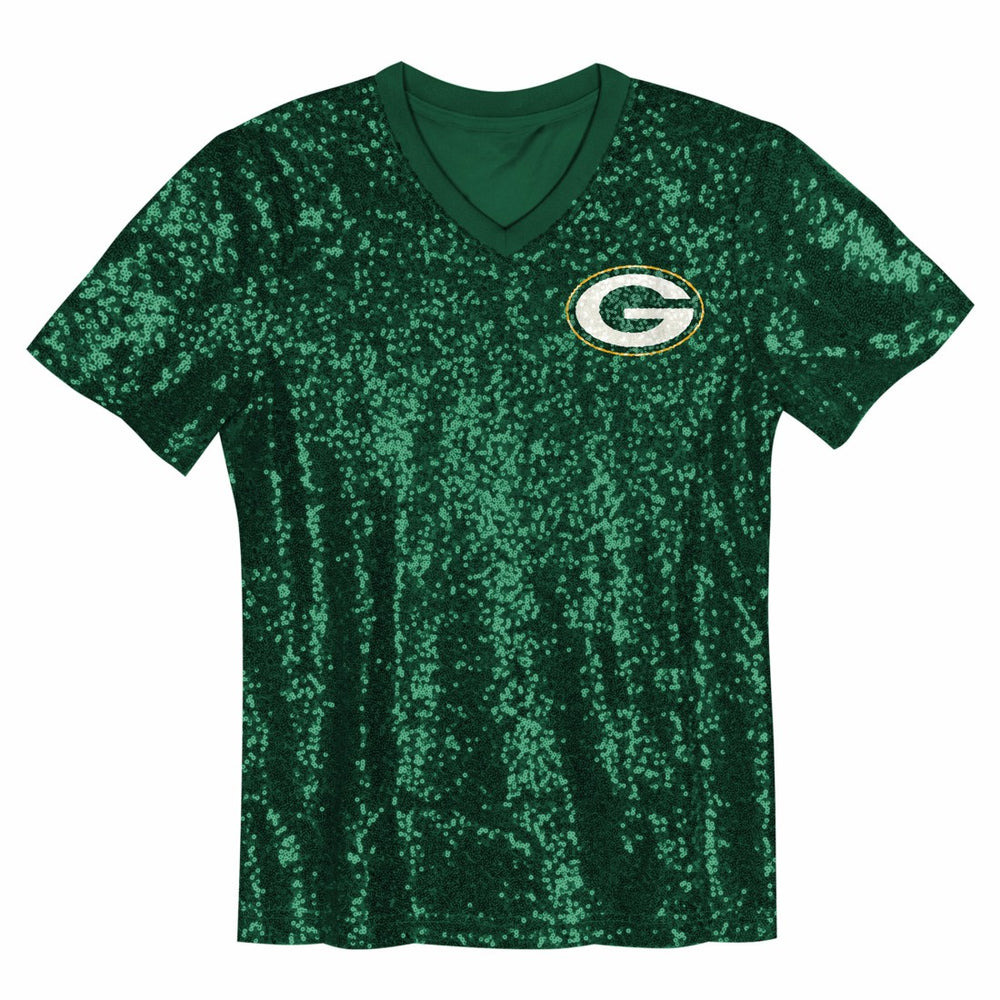 Jordan Love Green Bay Packers Girls Youth Sequin V-Neck Fashion Jersey - Green on sale