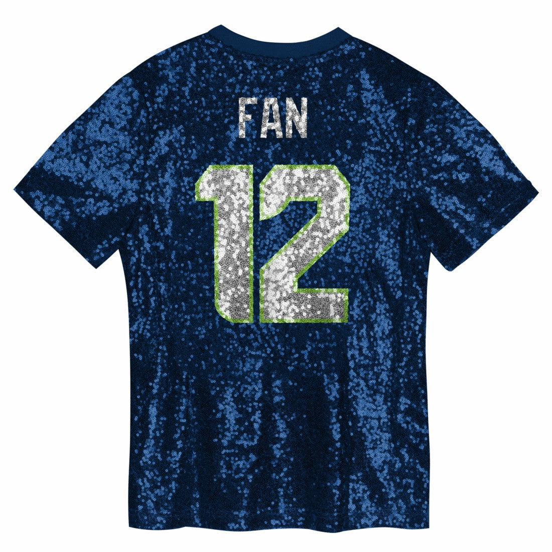 12 Fan Seattle Seahawks Girls Youth Sequin V-Neck Fashion Jersey - College Navy on sale
