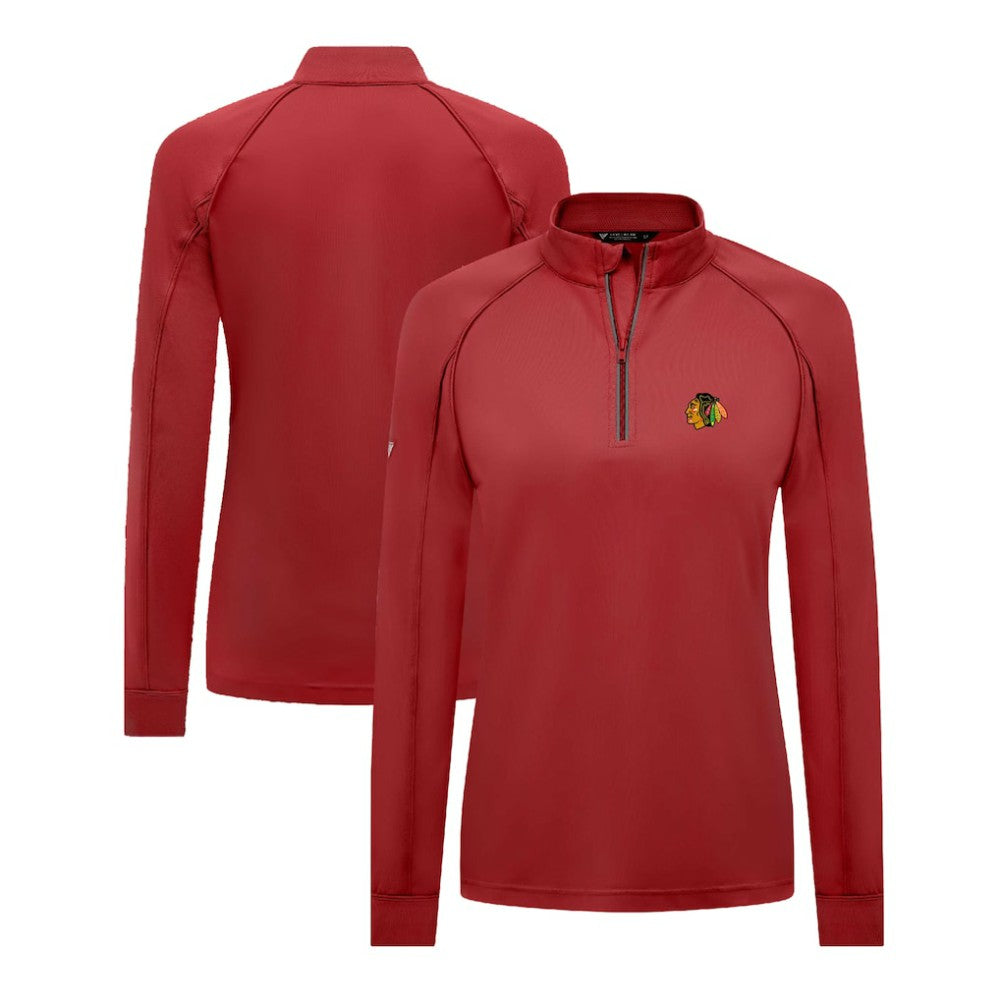 Chicago Blackhawks Levelwear Women's Kinetic Insignia Core Quarter-Zip Pullover Top - Red Pullover