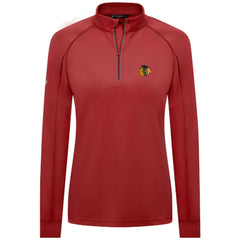 Chicago Blackhawks Levelwear Women's Kinetic Insignia Core Quarter-Zip Pullover Top - Red Pullover
